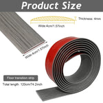 HASTHIP® Floor Transition Strip, Self Adhesive Vinyl Laminate Floor Strip Floor Flat Divider Strip for Joining Floor Gaps, Carpet Threshold, Floor Tiles (47.2 x 1.57 Inches, Gray)