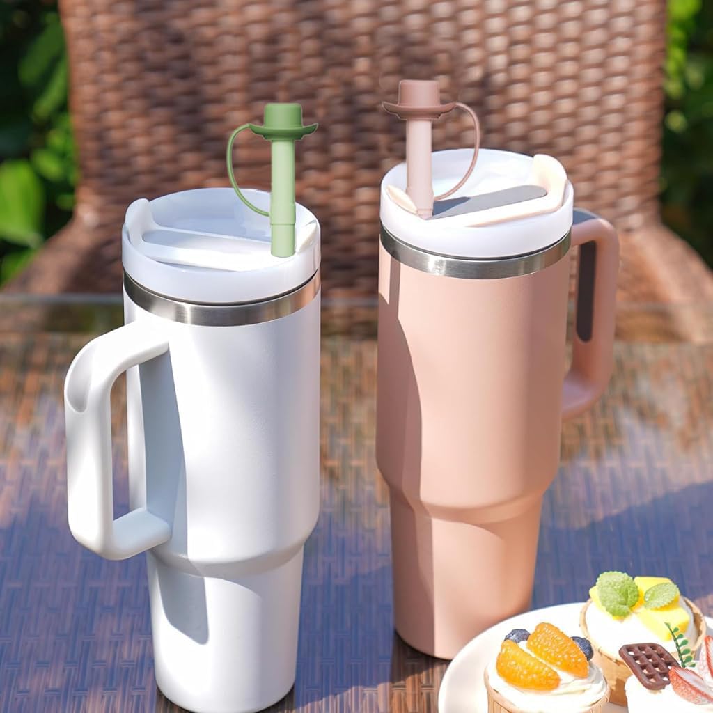HASTHIP Silicone Straws for Stanley Cup with Caps 12 in Replacement | Food Grade 2 Pcs Set