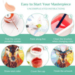 HASTHIP Paint by Number Kit for Adults with 3X Magnifier Card and Acrylic Colors | 3 PCS 16 x 20 in Canvas