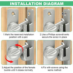 HASTHIP Door Latch for Gate Door and Cabinet featuring 90° 180° Design with Zinc Alloy Body | Silver