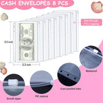 HASTHIP File Folder Ring Binder Notebook Set for Office and School with 6 Rings and 8 PVC Envelopes | A6 PVC Cover and Card Holder Organizer Supplies