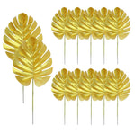 HASTHIP Golden Monstera Leaves for Home and Wall Decor featuring 12pcs 11.8 in Stems | DIY Crafts
