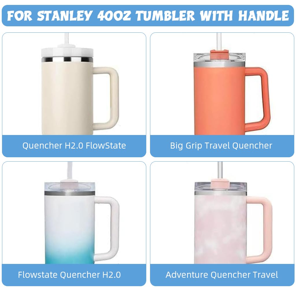 HASTHIP 40 oz Tumbler Lid Replacement for Stanley Cup with Straw Hole and Spill Proof Seal | 2 Pack Clear BPA Free Covers