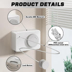 HASTHIP Retractable Clothesline for Indoor and Outdoor Use with One Button Retract | 4.2m Stainless Steel Adjustable Tension Laundry Line