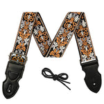 HASTHIP Guitar Strap for Acoustic, Electric and Bass Guitars with Pick Holder Slot and 85–140cm Adjustable Length | Jacquard Embroidered Cotton