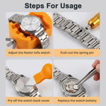 HASTHIP Watch Repair Kit with Watch Press, Case Back Opener & Link Remover