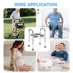 HASTHIP Adjustable Toilet Seat Riser with Handrails and Padded Seat