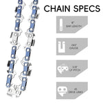 HASTHIP Chainsaw Replacement Chain Set for Wood Cutting with Low Kickback 6 in Steel | 4 Pack