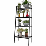 HASTHIP 4 Tier Metal Plant Stand for Balcony with Tapered Frame | Indoor Outdoor Decor Shelf