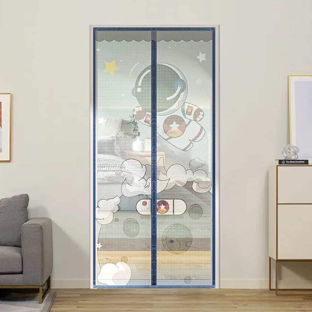 HASTHIP Mosquito Net for Doors 39.4×82.7 in with Magnetic Auto Close Mesh | Washable Polyester Curtain