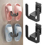 HASTHIP Slippers Holder for Bathroom with Dual Hook No Drill Adhesive Design | 2Pcs Carbon Steel Space Saver Organizer