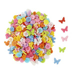 HASTHIP Sewing Buttons for Crafts and Clothes 300 pcs featuring Assorted Shapes | Resin Round Candy Colors for DIY Projects