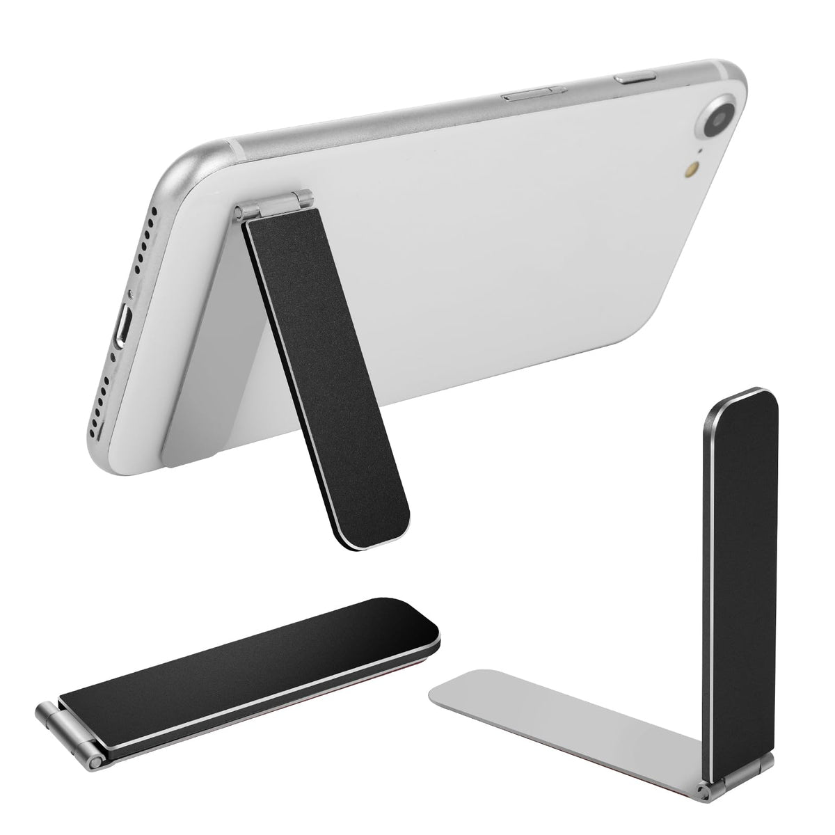 HASTHIP® Thin Cell Phone Holder,Adjustable Mini Alloy Phone Kickstand,Portable Foldable Slim Stand Compatible with Smartphones