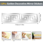 HASTHIP Wall Border Stickers for Home Decor with 7.87x1.96 in Cut-Out Geometric Acrylic | Silver Set of 12