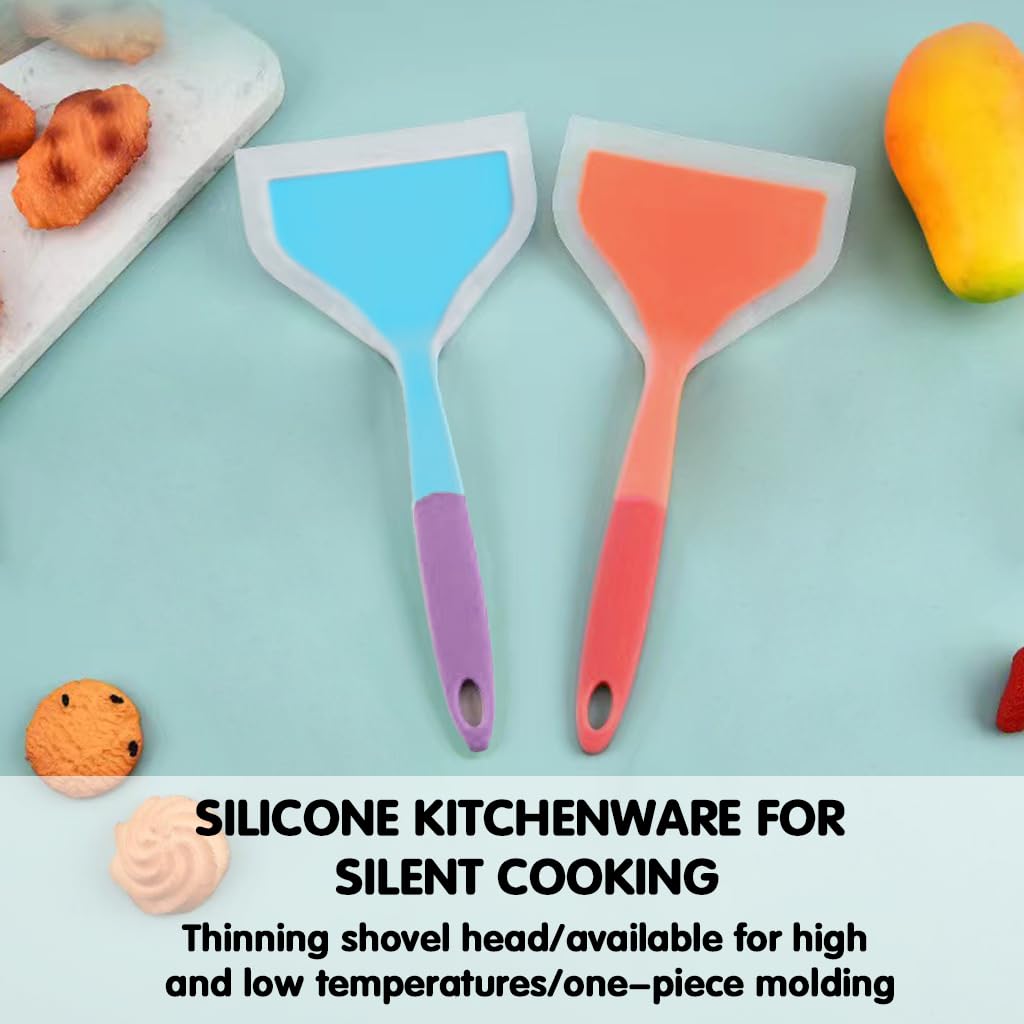 HASTHIP Silicone Spatula for Cooking with 4.7 Inch Wide Head and 450°F Heat Resistance | Food Grade Nonstick Utensils