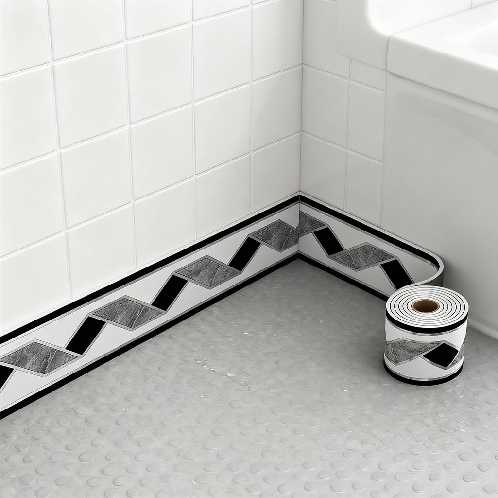 HASTHIP Self Adhesive Molding for Wall Designs with 16.4ft Length and Waterproof PVC | Geometric Pattern Trim