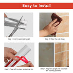 HASTHIP Wall Molding Trim for Corner Protection featuring Self Adhesive L Corner Design 9.84ft PVC Silver