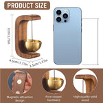 HASTHIP Wooden Door Chime for Home and Shopkeepers with Beech Base Brass Bell 5x7.5cm 2PCS