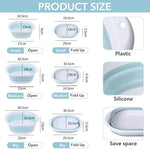 HASTHIP Silicone Collapsible Tub Bucket Set for Kitchen and Camping | 3Pcs Foldable Basin with Hanging Holes and PP TPU Material