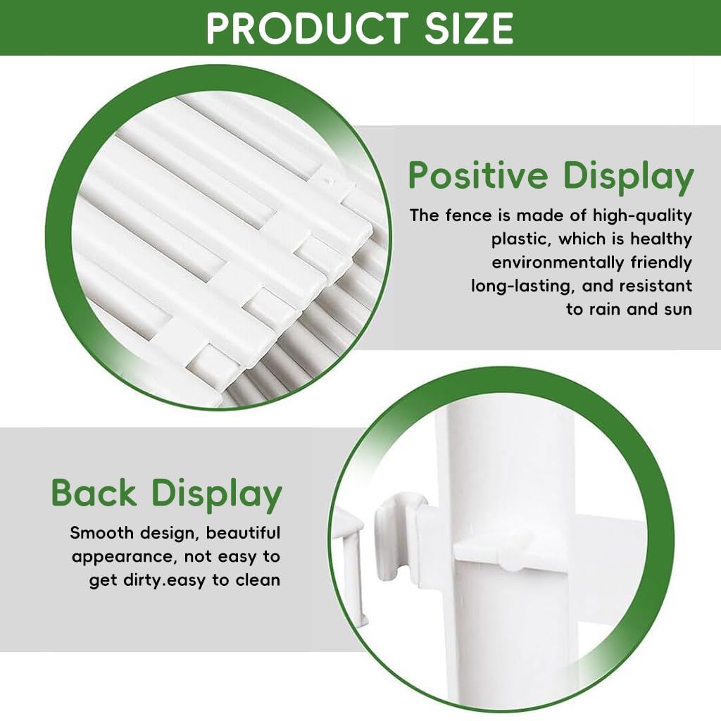 HASTHIP Garden Fence for Flower Beds with Connectable Design 50x30cm White PVC | Outdoor Border Decor