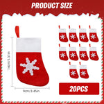 HASTHIP Mini Christmas Stockings for Tableware and Tree Decoration featuring Felt Material 20PCS Set | Festive Red Holiday Utensil Holders