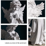 HASTHIP Praying Girl Angel Statue for Home Decor with Resin Wings | 3.54×7.48 in Memorial Ornament