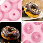 HASTHIP® Silicone Mini Donut Cake Pan - 1Pack 6-Cavity Silicone Fluted Tube Cake Pans