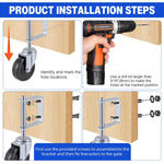 HASTHIP® 4'' Heavy Duty Gate Caster Wheel with Spring Loaded, 250-500 lbs Load Capacity, Zinc Alloy Gate Caster Wheels with 360 Degree Swivel, for Wooden Gate, Metal Tube Gate, Fence