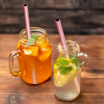 HASTHIP Stainless Steel Drinking Straw for Smoothies and Cocktails with Heart Shape & Cleaning Brush