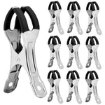 HASTHIP® Towel Clips for Beach Chairs - 10pcs Beach Chair Clips Heavy Metal Duty Clip Outdoor Quilting Spring Clamps for Towels, Blankets, Pool, Garden, Cruise - Black