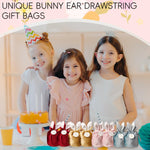 HASTHIP Gift Bags for Party Favors with 10x12.5cm Bunny Ear Drawstring | Soft Velvet Pouches
