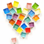 HASTHIP Fridge Magnets for Refrigerator and Whiteboard with 24pcs 1.5cm Glass Mosaic Blocks | Colorful Home Décor