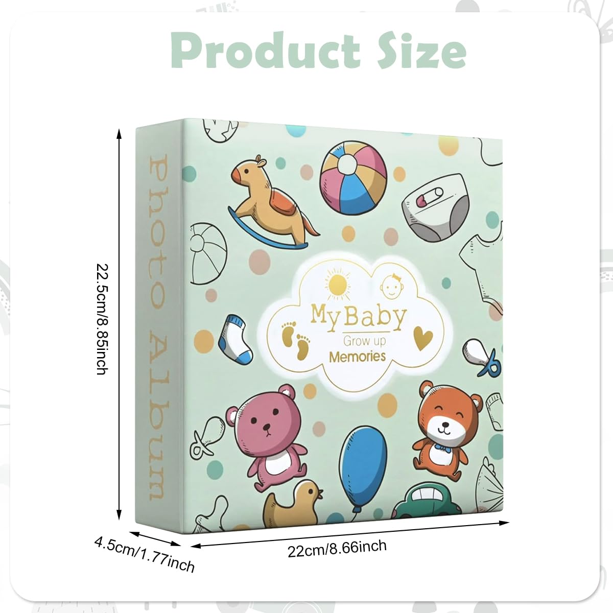 HASTHIP Pregnancy Journal for 200 6 inch Photos with Cartoon Hardcover & Note Pages | Baby Shower Gift for Mom to Be