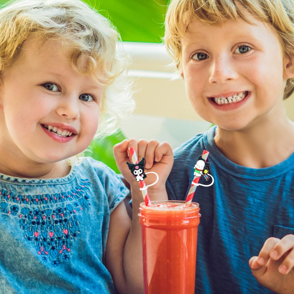 HASTHIP Kawaii Straw Caps for 10mm Stanley Straws featuring 12Pcs Silicone Covers | Hygienic Dust Protection