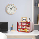 HASTHIP Desktop Storage Box for Office and Home with 3 Tier Compartments and Clear Windows | 180x110x120mm Multifunctional Organizer