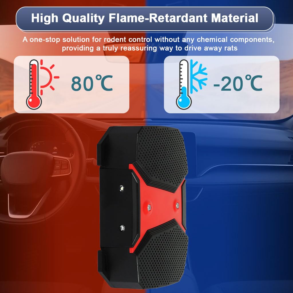 HASTHIP® Car Mouse Repeller with LED 2 in 1 Car Home Use Ultra Sonic with Smart Motion Senor Animal Repeller with Switch & Flash Light Multipurpose Animal Repeller Mouse Repellent
