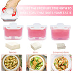 HASTHIP Tofu Press Maker for Water Removal featuring Spring Loaded Design 15.5x13.5x13.5cm | Food Grade Stainless Steel 3PCS