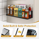 HASTHIP Kitchen Organizer Basket for Refrigerator and Whiteboard with Magnetic Metal Mesh 35x10.5x8.5 cm | Multi‑Purpose Home Storage Holder