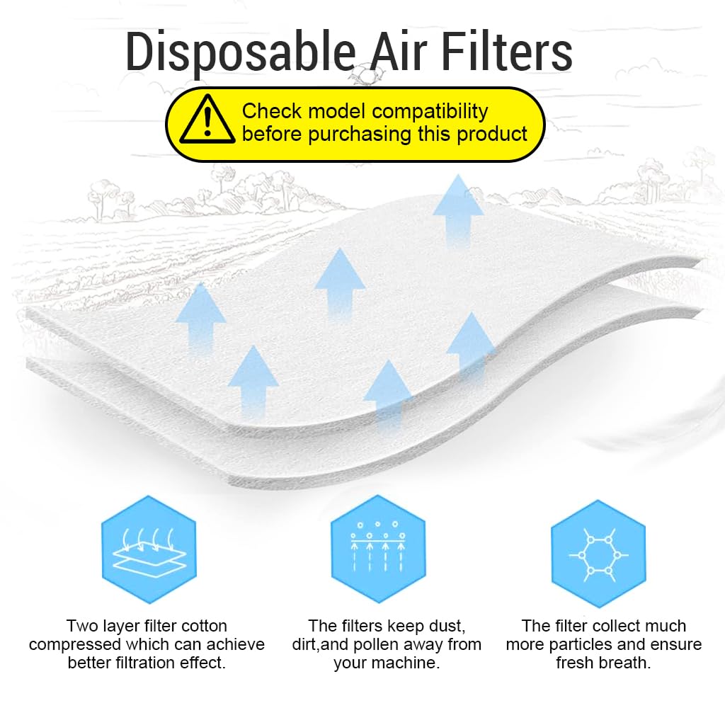 HASTHIP CPAP Machine Filters for ResMed AirSense10 AirCurve10 S9 featuring 70 cotton pieces | clean air protection