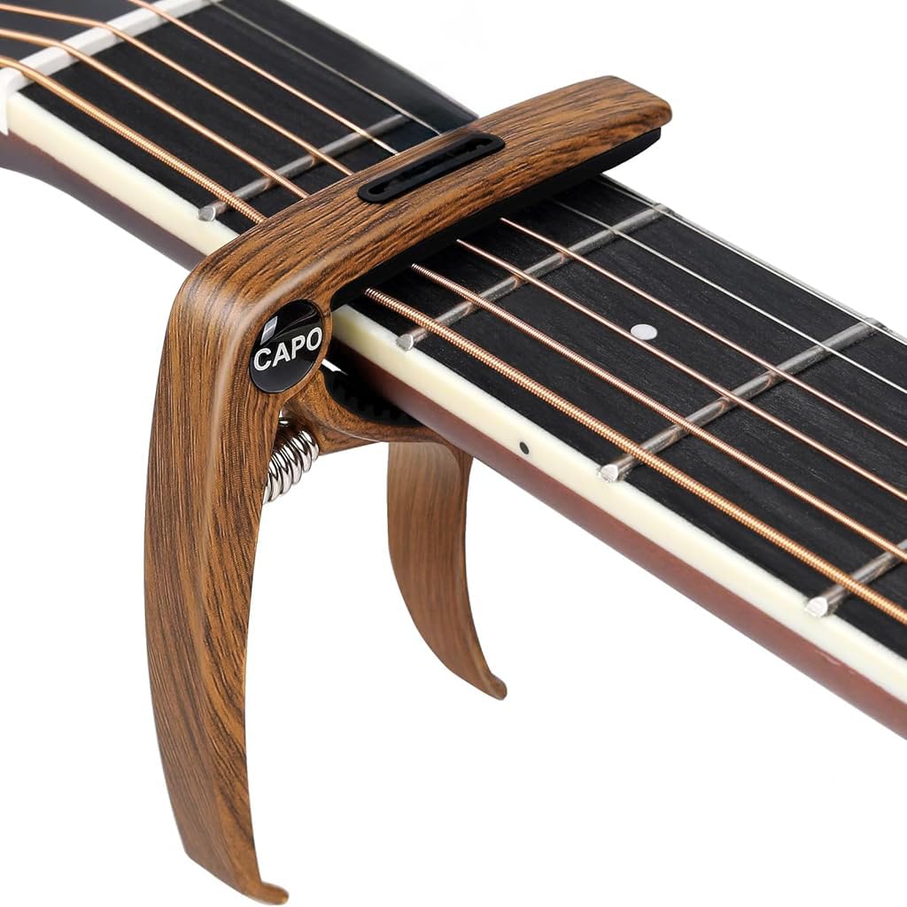 HASTHIP Guitar Capo for Acoustic and Electric Guitars with Built-In Pick Holder and 3 Picks Included