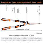 HASTHIP Telescopic Hedge Shears for Garden Pruning with SK5 Steel Blades and Non Slip Grip 27.9–34.2 in