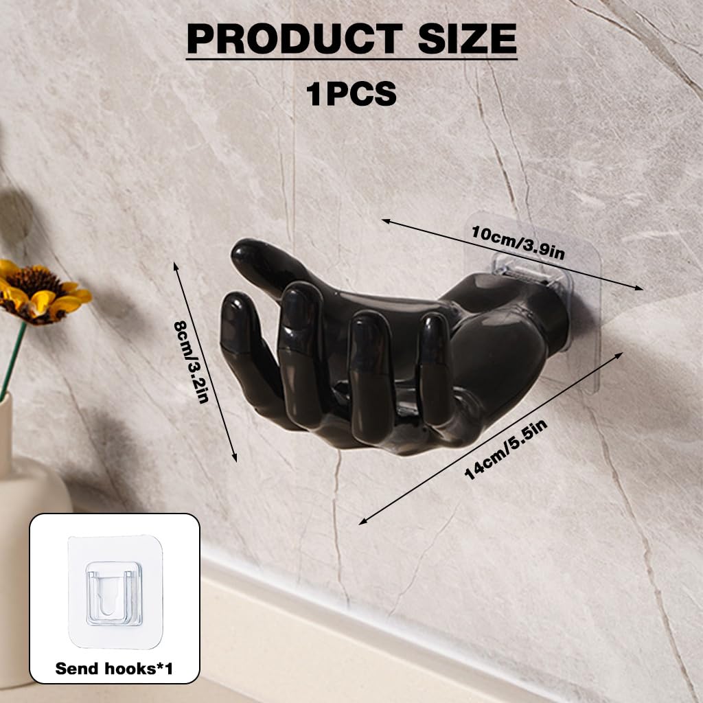 HASTHIP Key Holder for Entryway with Self Adhesive Mounting and Resin Hand Shape Design