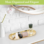 HASTHIP Jewelry Organizer Trays for Dressing Table and Bathroom featuring 23x9 cm Stainless Steel Design | Golden Trinket Plates for Home Décor