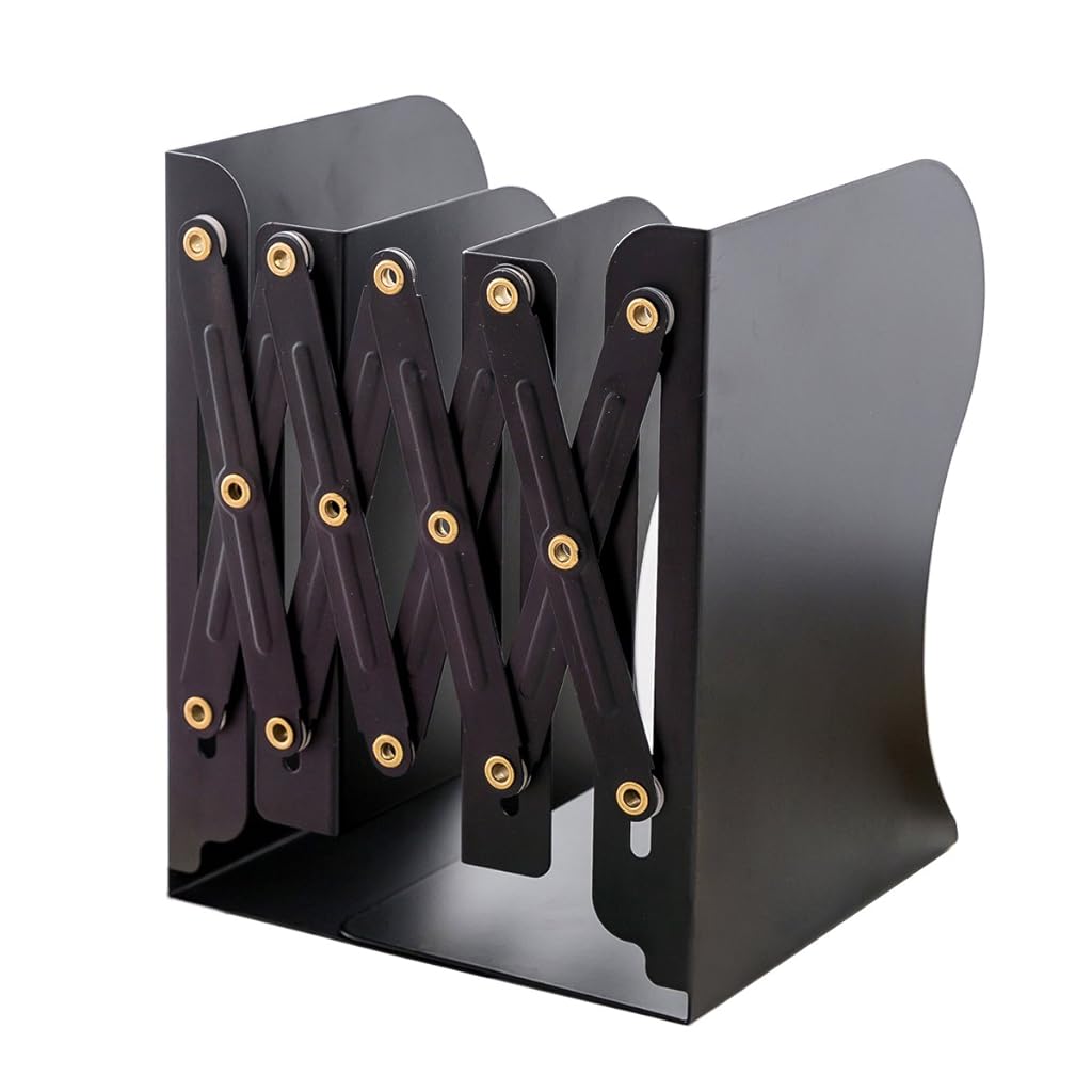 HASTHIP® Black Decorative Metal Iron Bookends Holder Stand