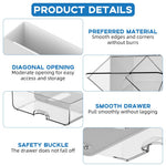 HASTHIP Bathroom Organizer for Cotton Pads and Swabs with Flip Covers 16.3x10.8x17.2 cm | Wall Mounted White Storage Case