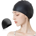 HASTHIP Swimming Cap for Long Hair with Bubble Dotted Silicone Design and Waterproof Fit | Ideal for Women and Men