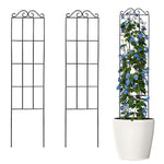HASTHIP Metal Garden Trellis for Climbing Plants with Insert Support 50x15 cm | Weather‑Resistant 2 Pack