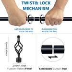 HASTHIP Curtain Rod for Windows and Doors featuring Adjustable 40 to 79 in Length | Metal 28mm Design