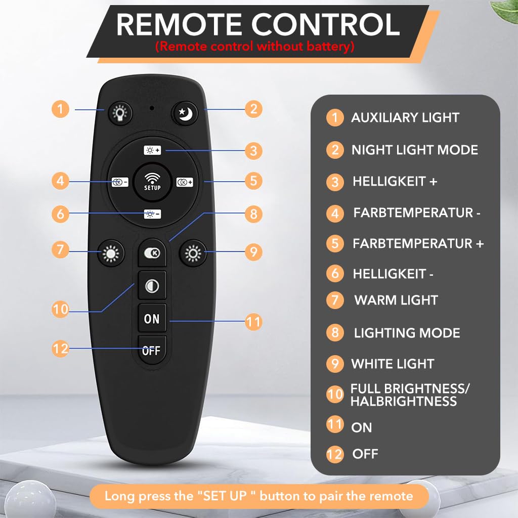 HASTHIP® Lámpara de techo regulable 36 W