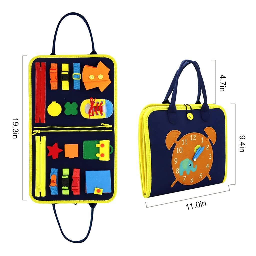 HASTHIP® All in 1 Educational Montessori Toy for 1 to 4 Year Old Kids and Parent Activity for Develop Basic Skill Upgrade Toddler Busy Board and Bag Design for Airplane or Car Travel